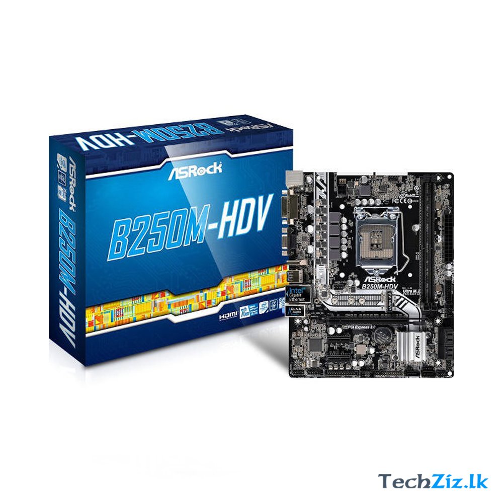 1 ASRock B250M-HDV 6/7TH GEN USED GAMING MOTHERBOARD - Image 1