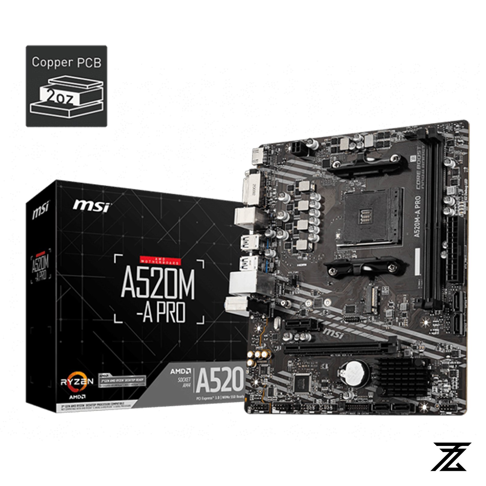 a520 mb 1 MSI A520M-A Pro Motherboard - Image 1