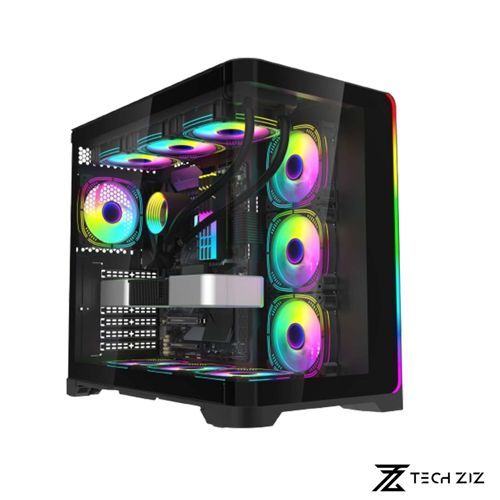 F420 FALCON F420 PANORAMIC TEMPERED GLASS GAMING CASING (WITH ARGB STRIP) - Image 1
